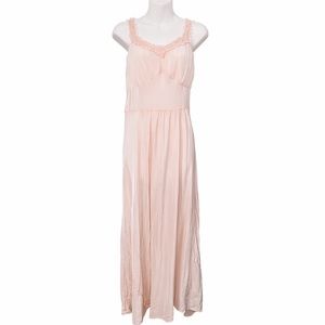 Vintage 30s 40s Lady Edso Pink Dainty Night Gown Long Slip Dress Size 36